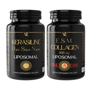 Beauty Pack Lipozomal Kerasiline HSN + ESM Collagen – Colagen Complet pentru Piele, Par si Articulatii